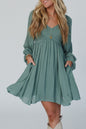 Smocked Puff Sleeve Babydoll Dress