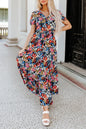 Floral V-Neck Tiered Maxi Dress