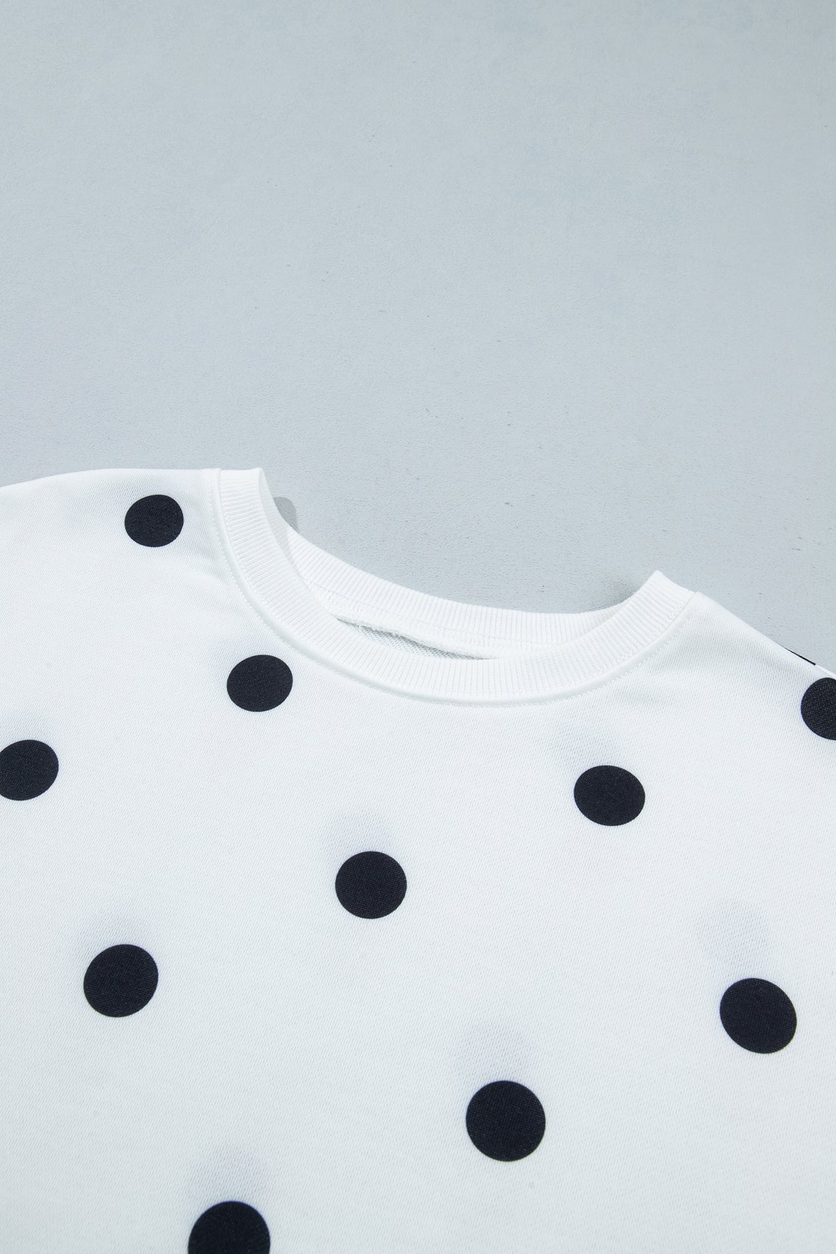 Polka Dot Raw Hem Sweatshirt & Skort Set
