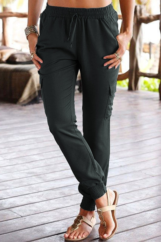 Drawstring Waist Pocketed Jogger Pants