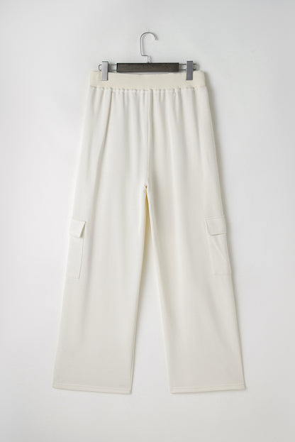 Plain Cargo High Waist Sweatpants