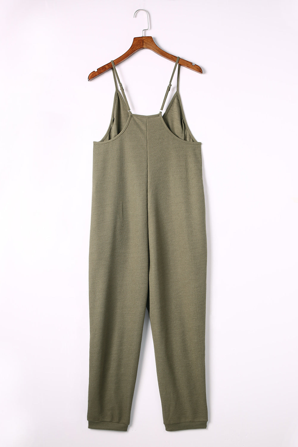 Waffle Sleeveless V-Neck Pocketed Jumpsuit