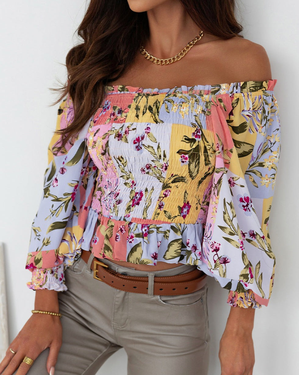 Floral Smocked Puff Sleeve Blouse