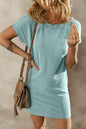 Ribbed Chest Pocket T-Shirt Dress