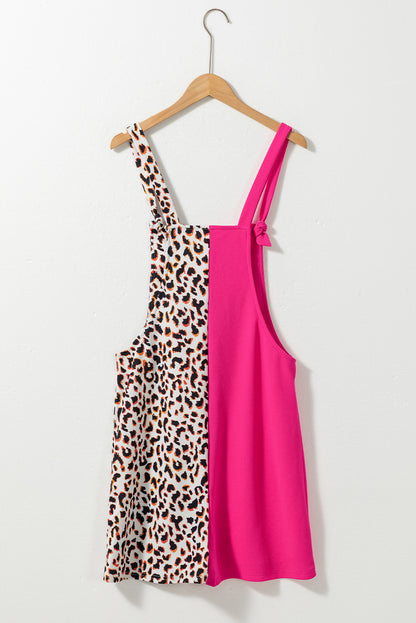 Leopard Colorblock Patchwork Sleeveless Romper