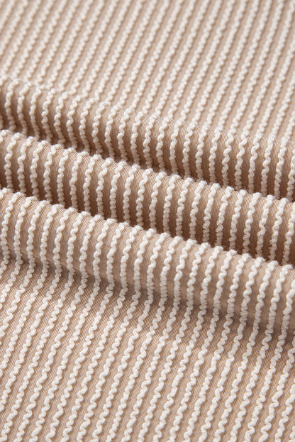 Ribbed Knit Patch Pocket Wide Leg Overalls