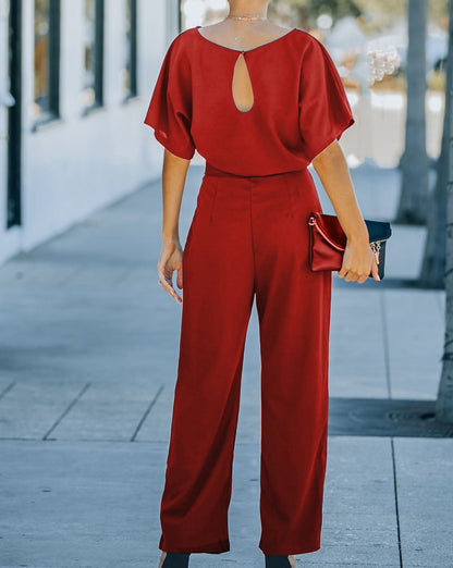 Tie Front Wide Leg Jumpsuit