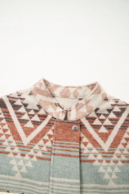Western Geometric Aztec Patchwork Quilted Jacket