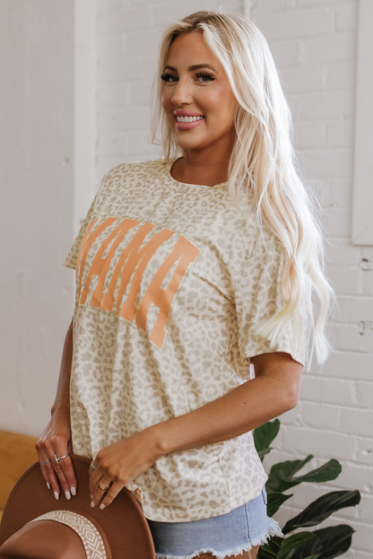 Leopard MAMA Short Sleeve Graphic Tee