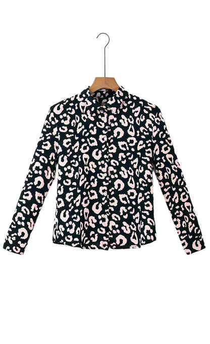 Leopard Buttoned Long Sleeve Shirt