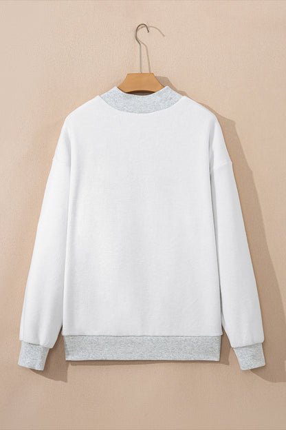 Solid Reversible Mock Neck Oversized Sweatshirt