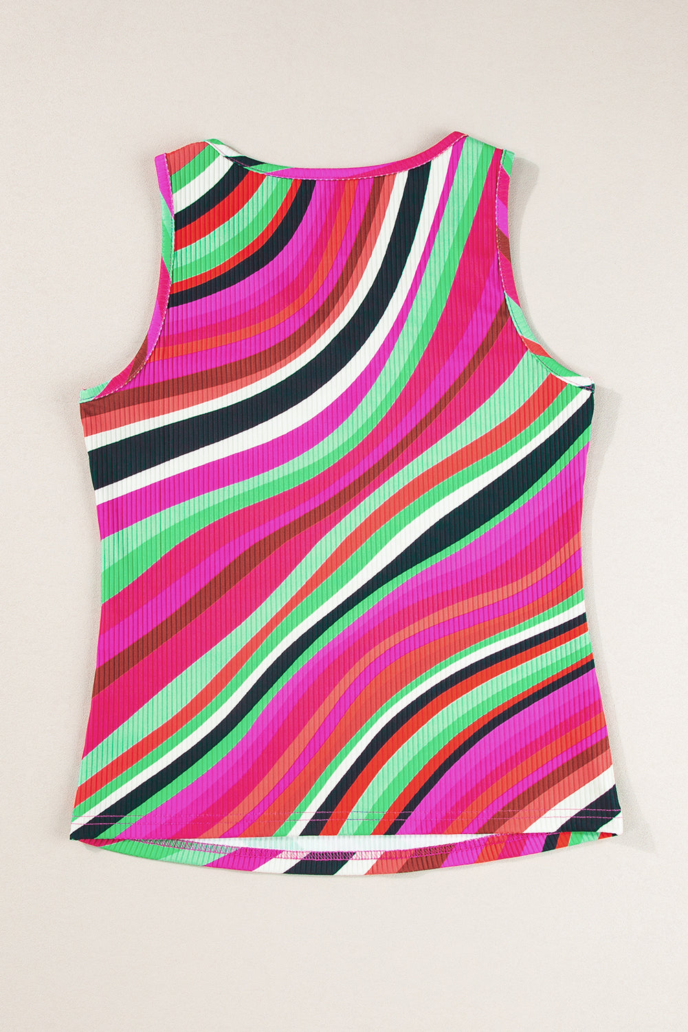 Wavy Stripe V-Neck Tank Top