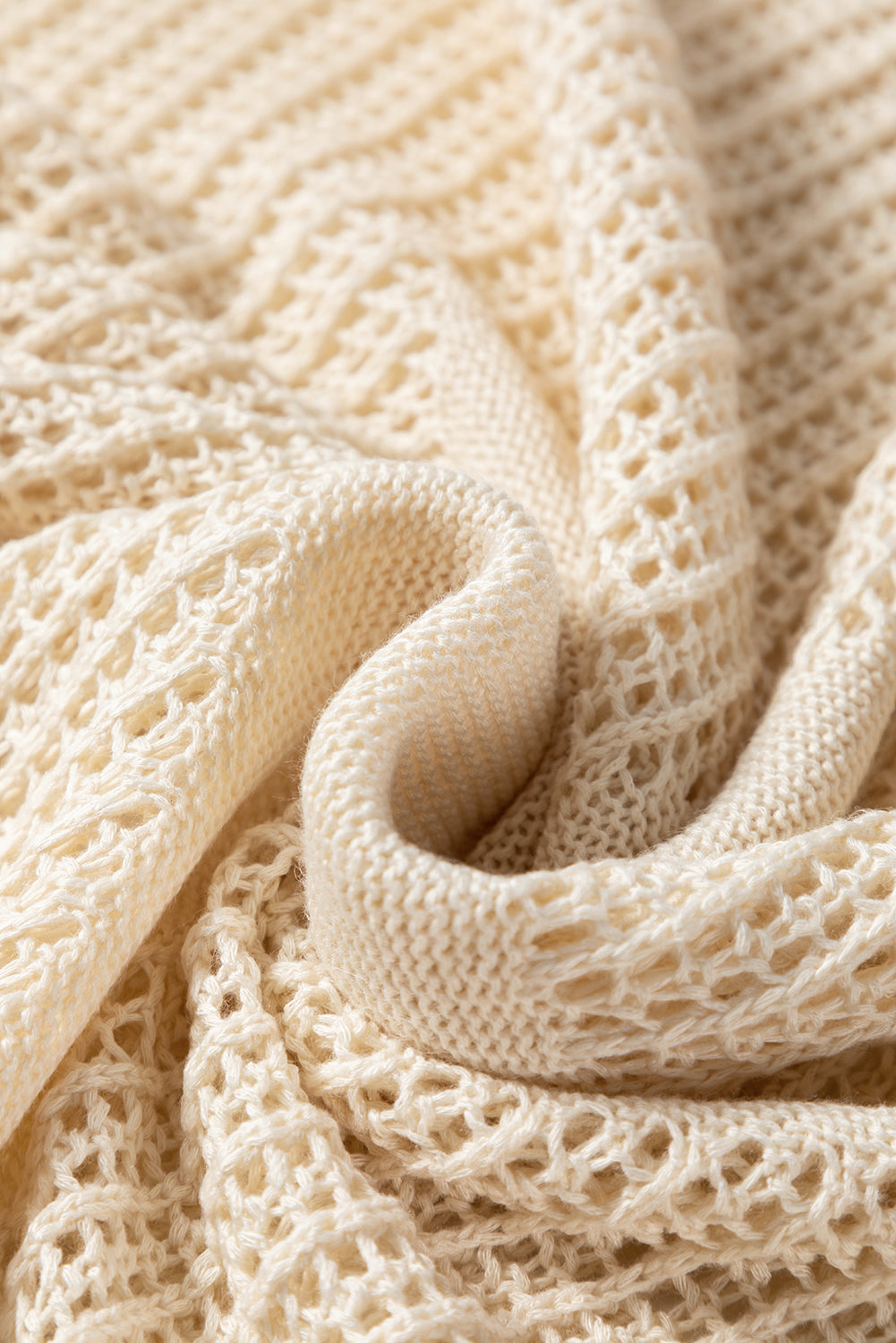 Plus Size Star Hollow-Out Knit Crewneck Sweater