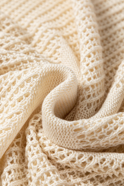 Plus Size Star Hollow-Out Knit Crewneck Sweater