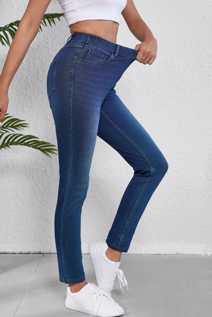 Chambray High Waist Jean Leggings