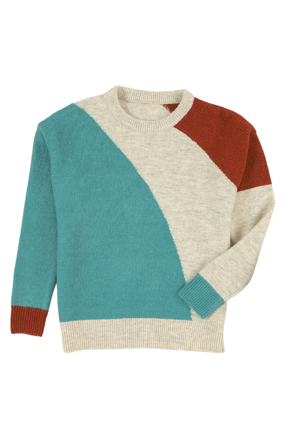 Colorblock Ribbed Trim Sweater