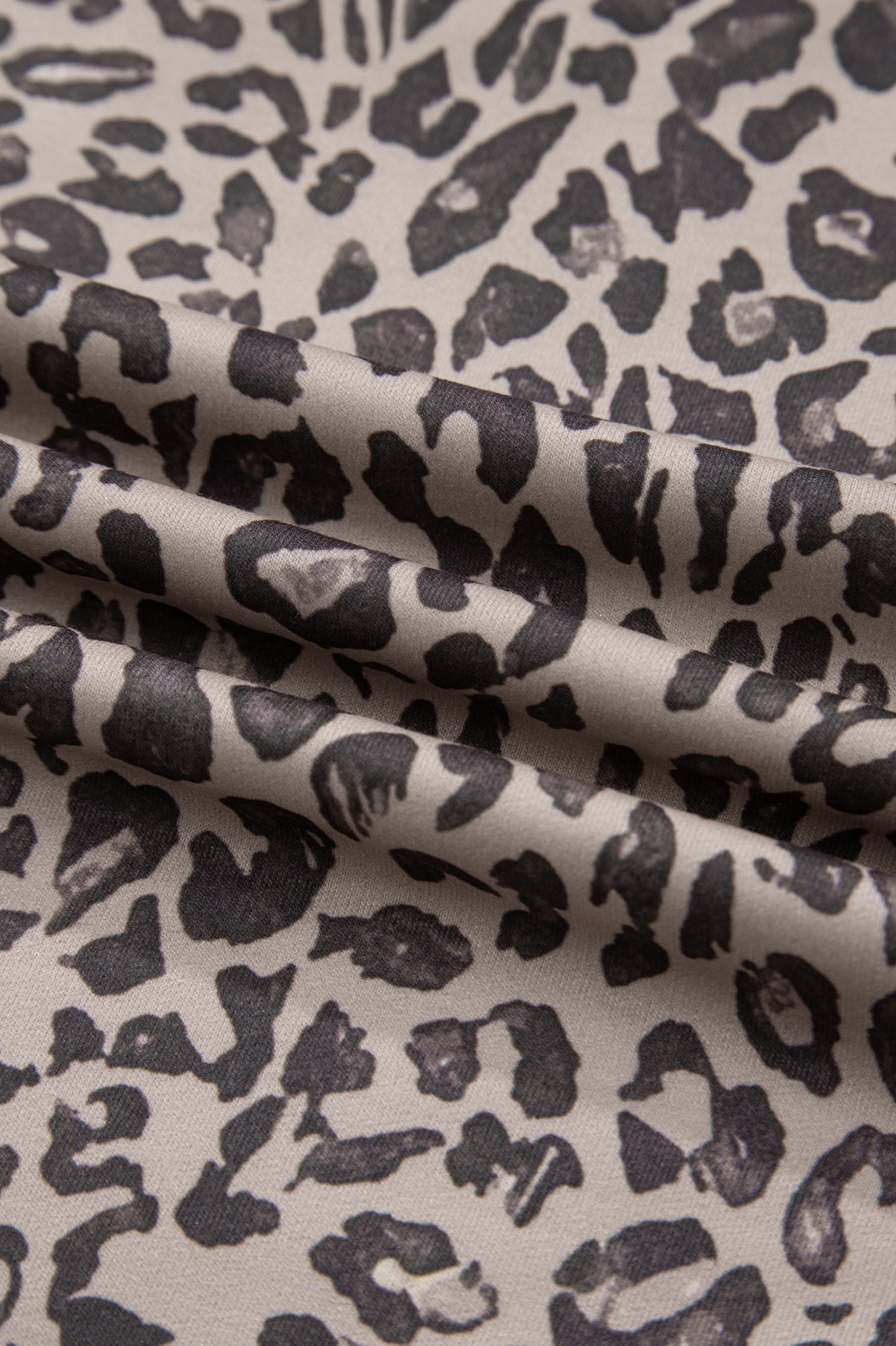 Leopard Patchwork Crew Neck Sweatshirt