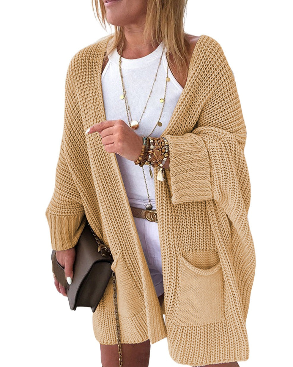 Oversized Open Front Sweater Cardigan