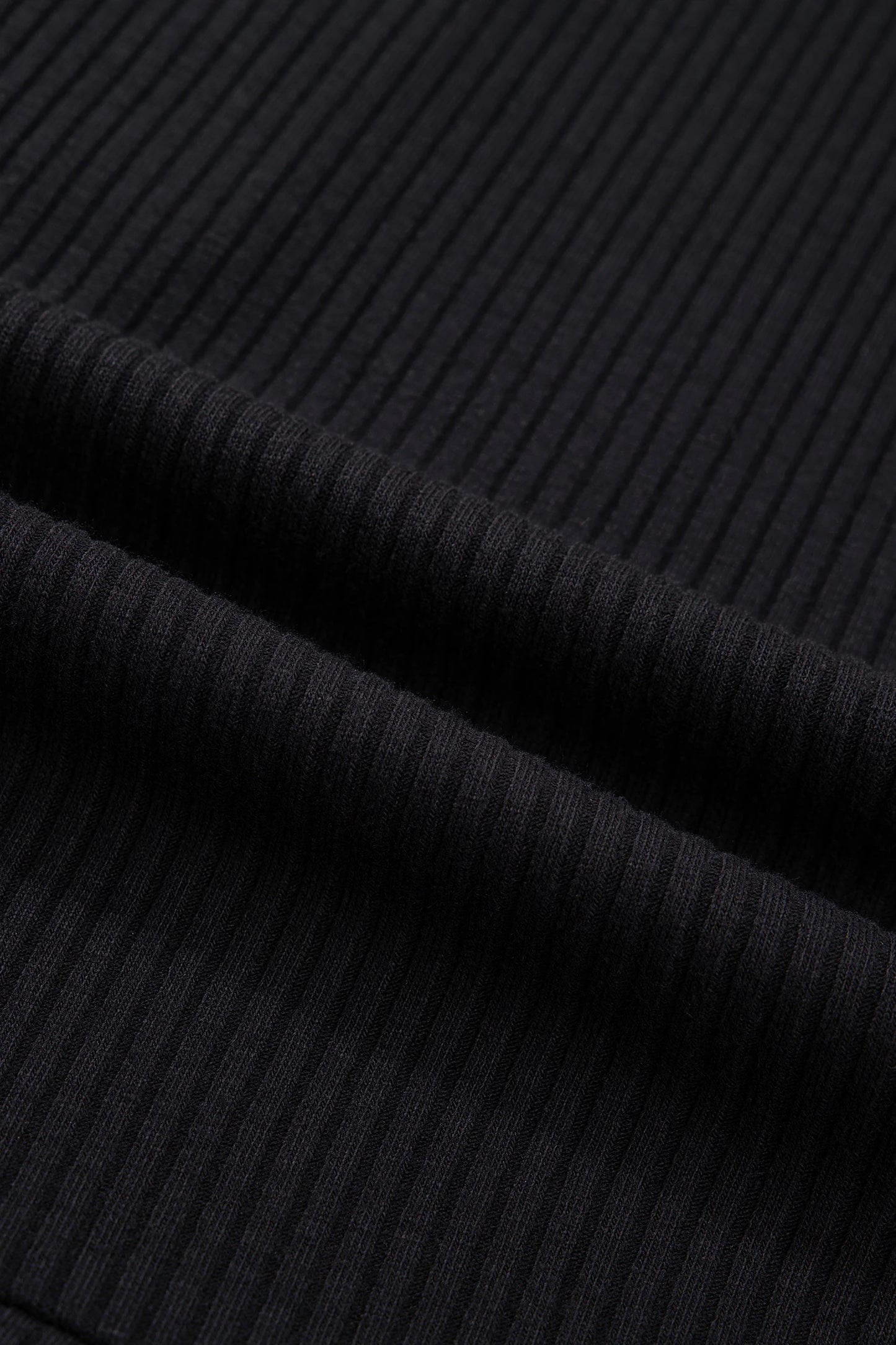 Ribbed Knit Contrast Denim Patchwork Hooded Top