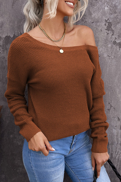 Cross Back Loose Knit Sweater