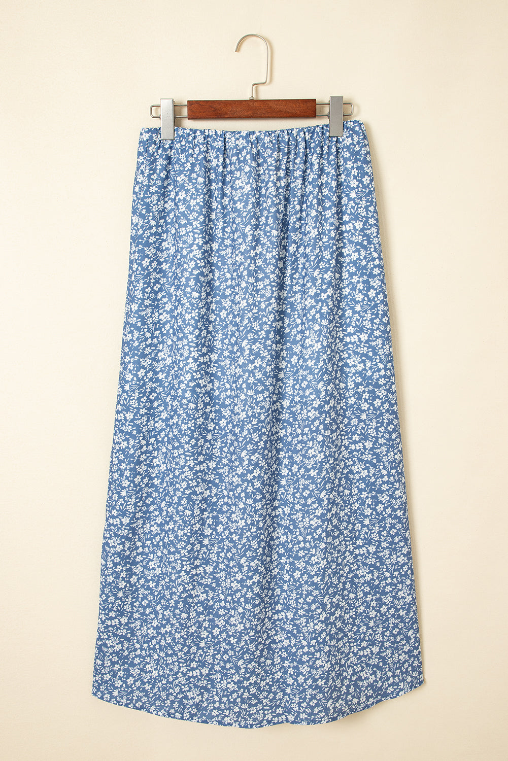 Boho Floral High Waist Side Split Maxi Skirt