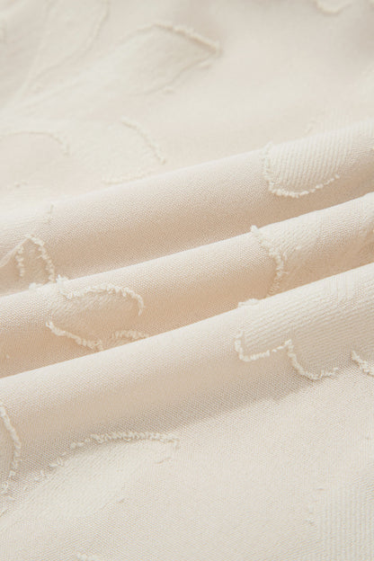 Floral Textured Long Sleeve Tiered Mini Dress