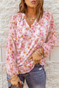 Floral Puff Sleeve V-Neck Top