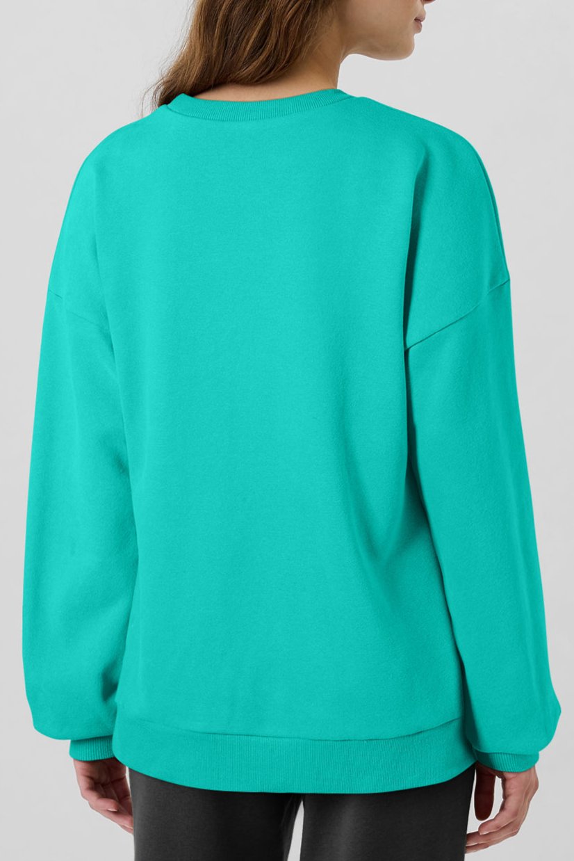 Solid Fleece Lined Sweatshirt