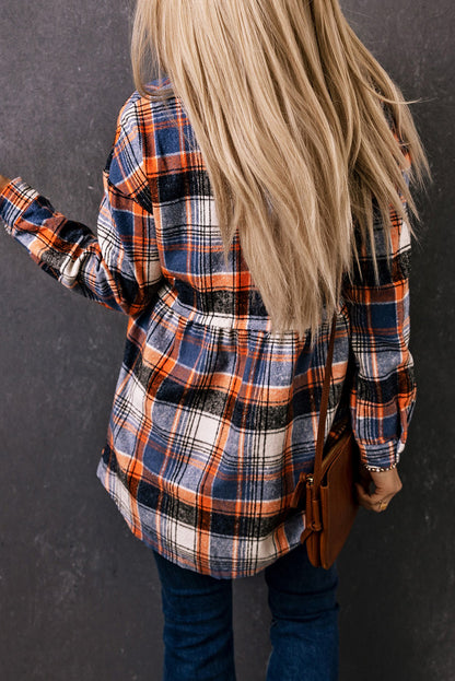 Plaid Ruffle Shirt Jacket