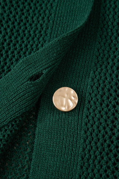 Plus Size Solid Button Front Sweater Cardigan