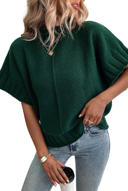 Batwing Sleeve Mock Neck Sweater