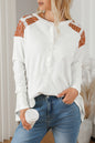 Western Lace Colorblock Henley Top