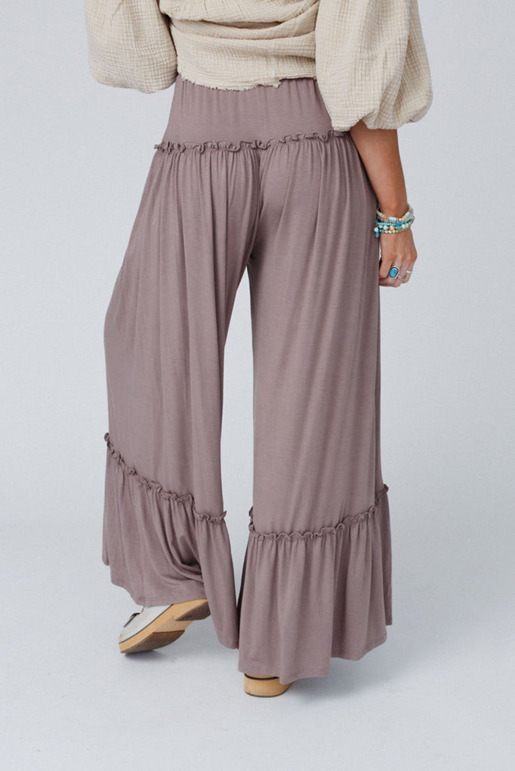 Frilled Wide Leg Pants