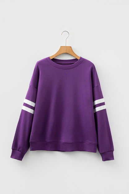 Varsity Stripe Drop Shoulder Oversized Sweatshirt