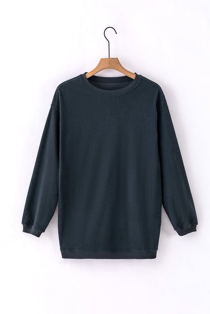 Ribbed Long Sleeve Oversized Sweatshirt