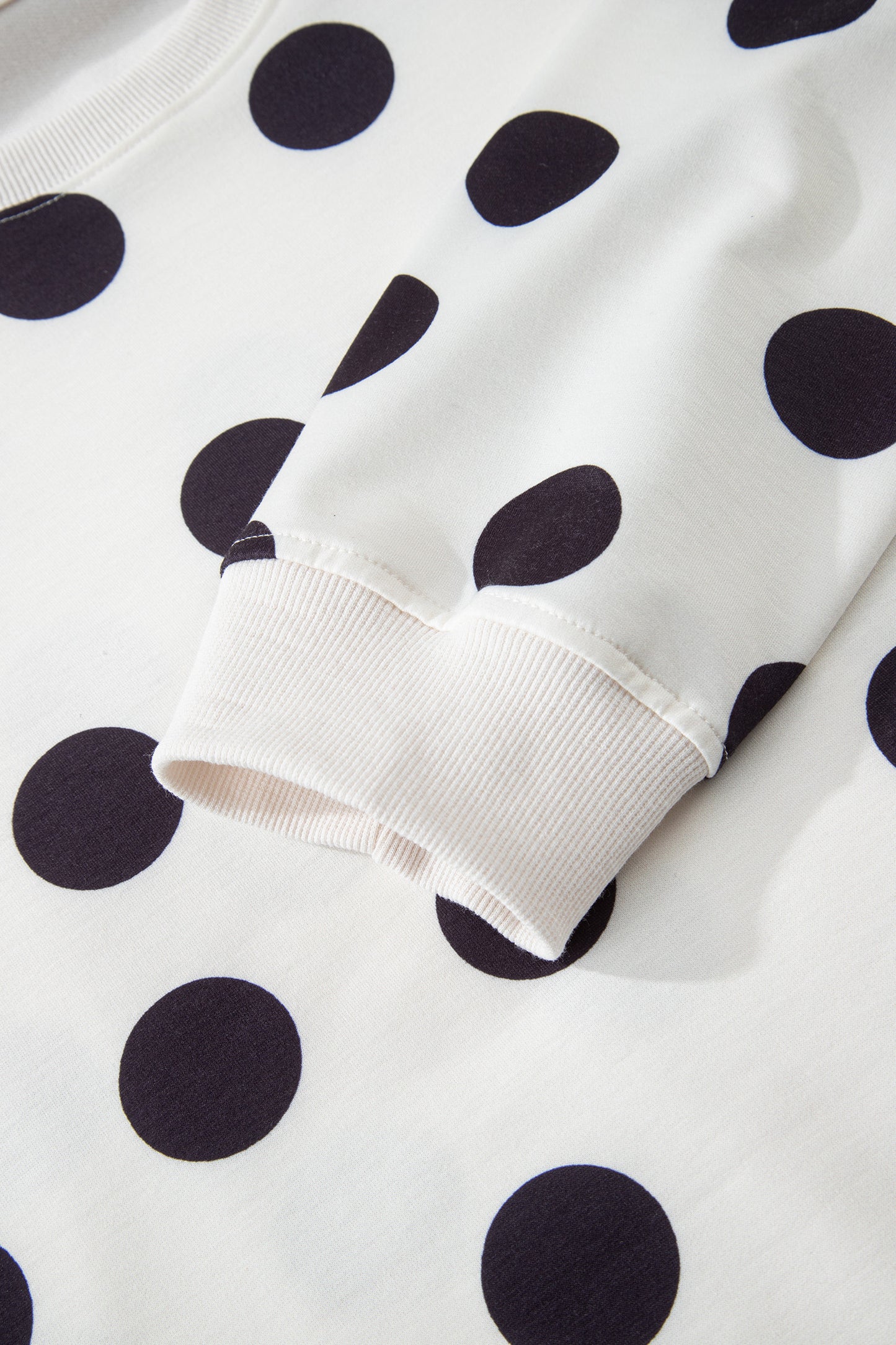 Polka Dot Pullover and Drawstring Shorts Set