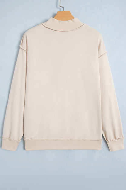 Christ Is King Cross Embroidery Exposed Seam Sweatshirt