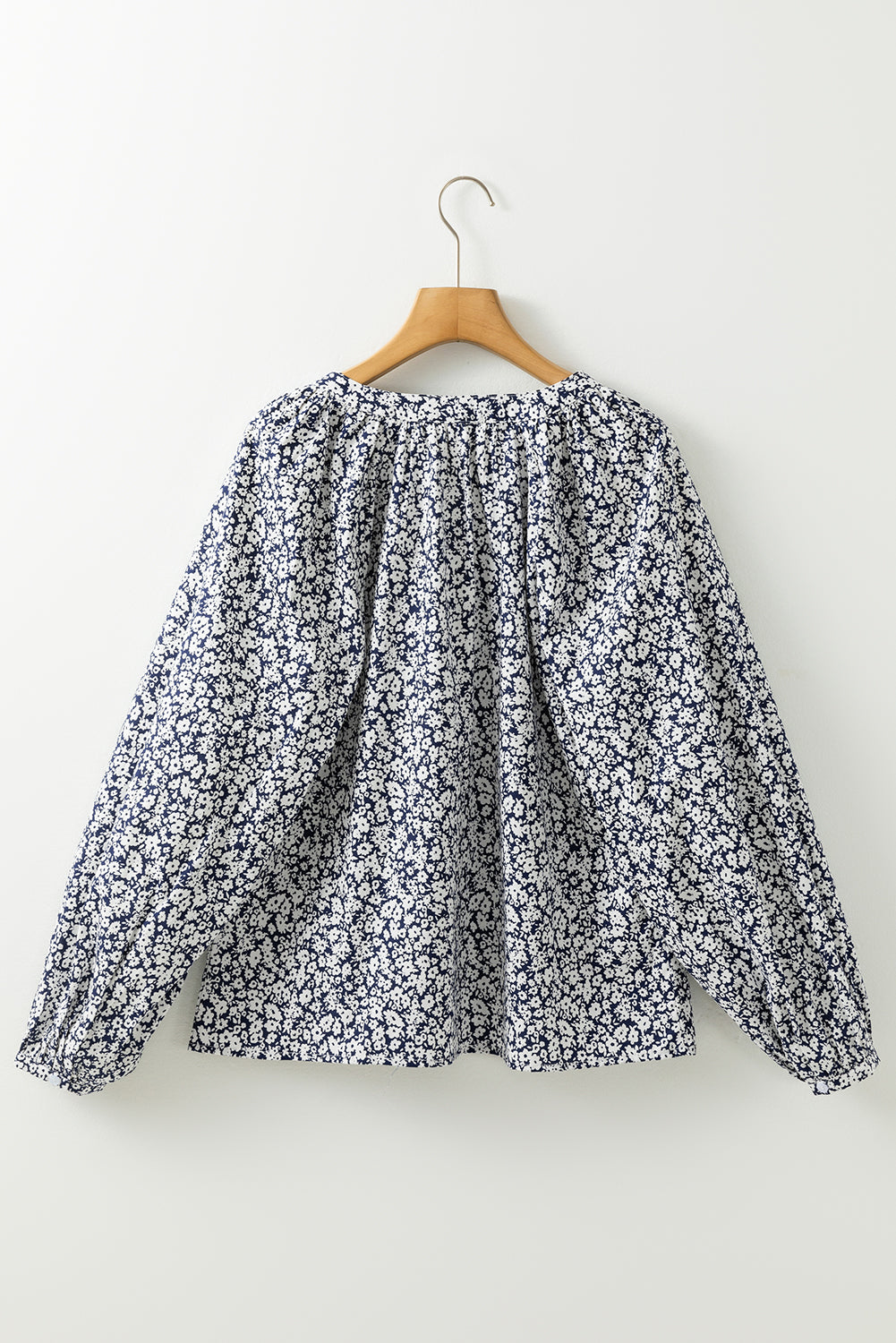 Floral Puff Sleeve V-Neck Blouse