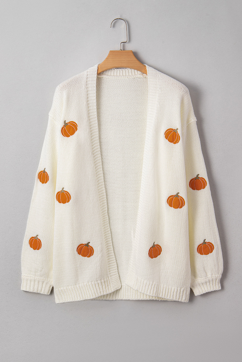 Christmas Tree Pumpkin Open Front Drop Shoulder Cardigan