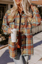 Plaid Flap Pocket Oversized Shacket