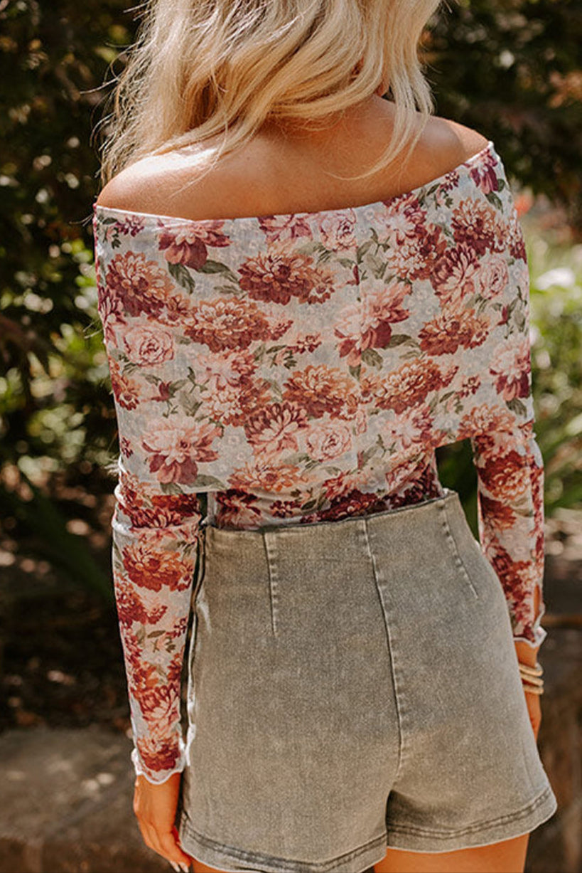 Floral Sheer Long Sleeve Bodysuit