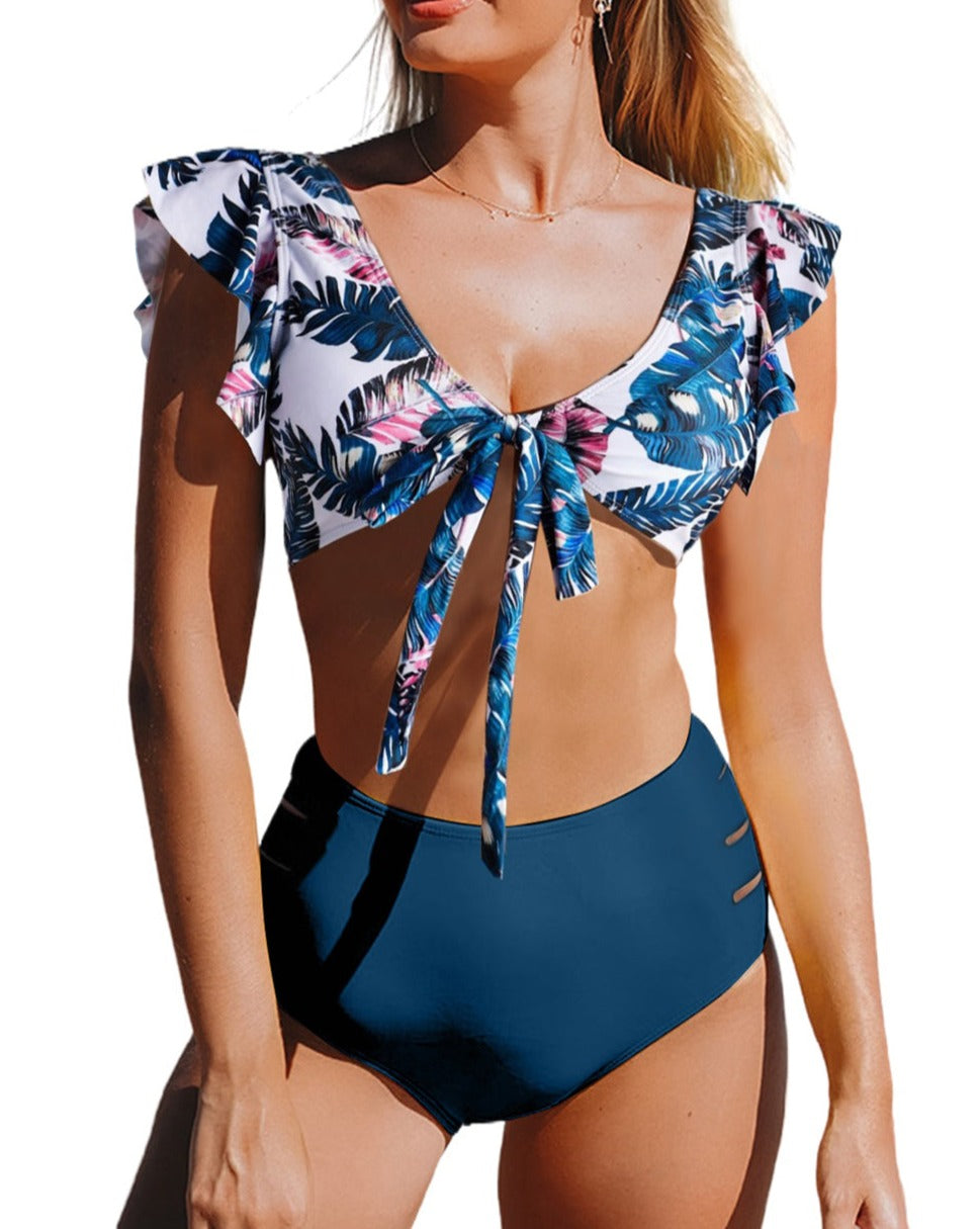 Floral High Waist Bikini Swimsuit