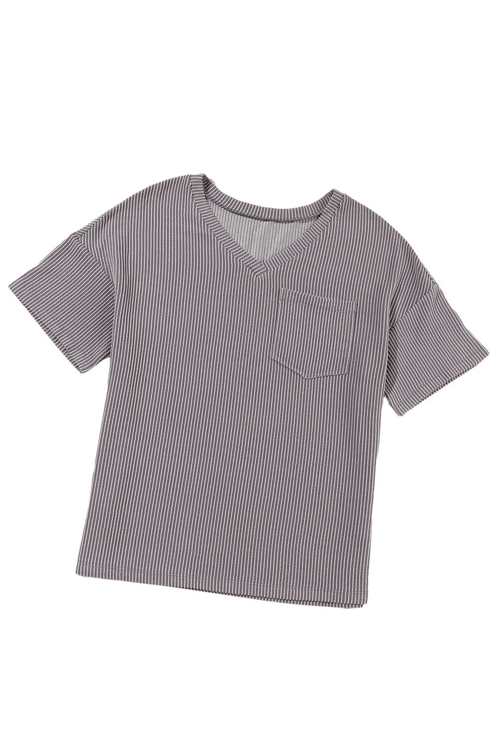 Corded Short Sleeve Pocketed T-Shirt