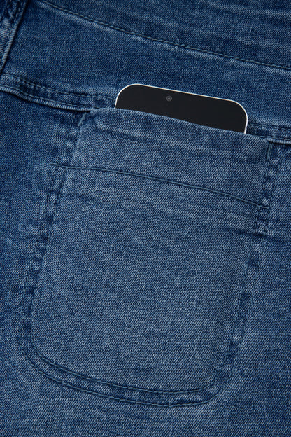 Denim Wrapped Tie Waist Skort