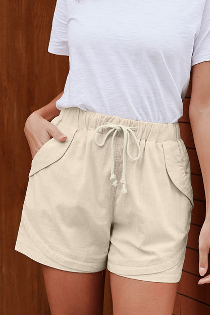 Drawstring Waist Pocketed Shorts