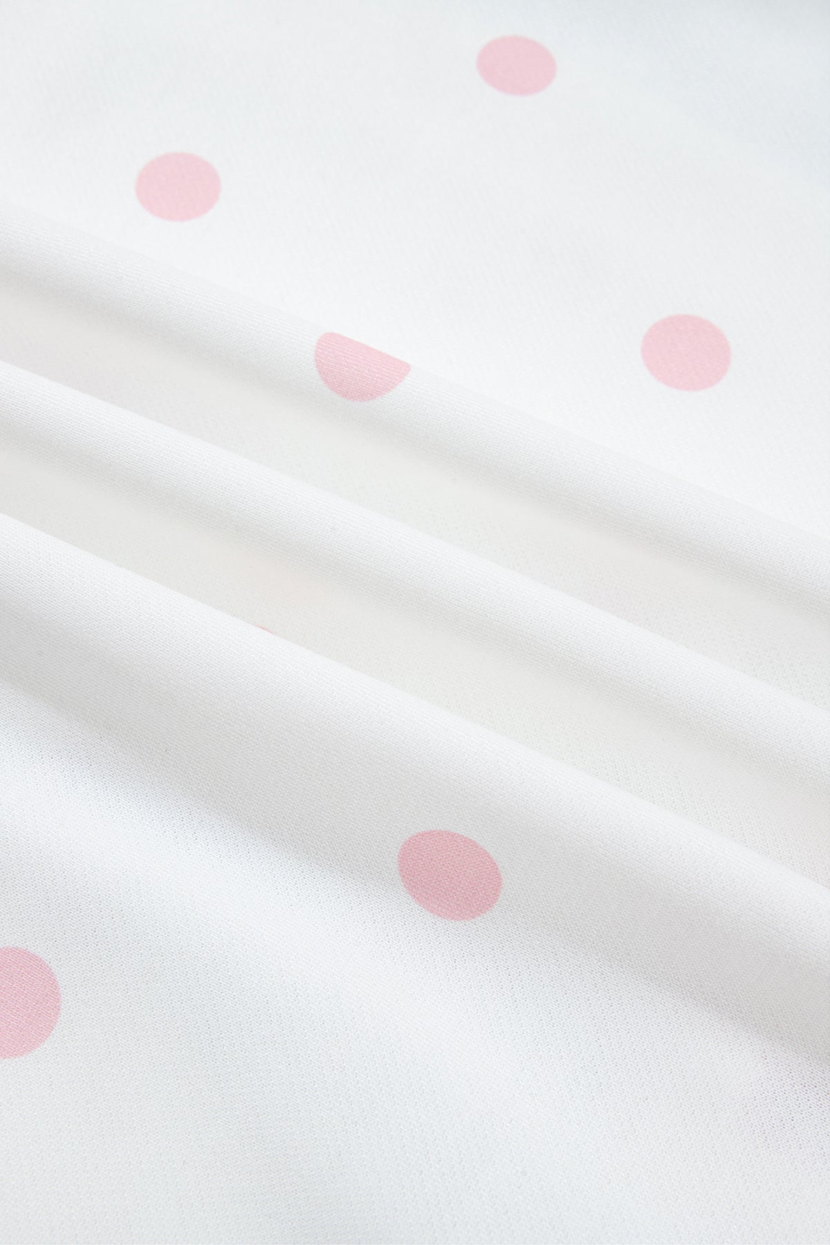 Polka Dot Half Zip Drop Shoulder Sweatshirt