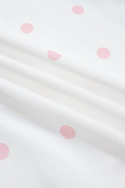 Polka Dot Half Zip Drop Shoulder Sweatshirt