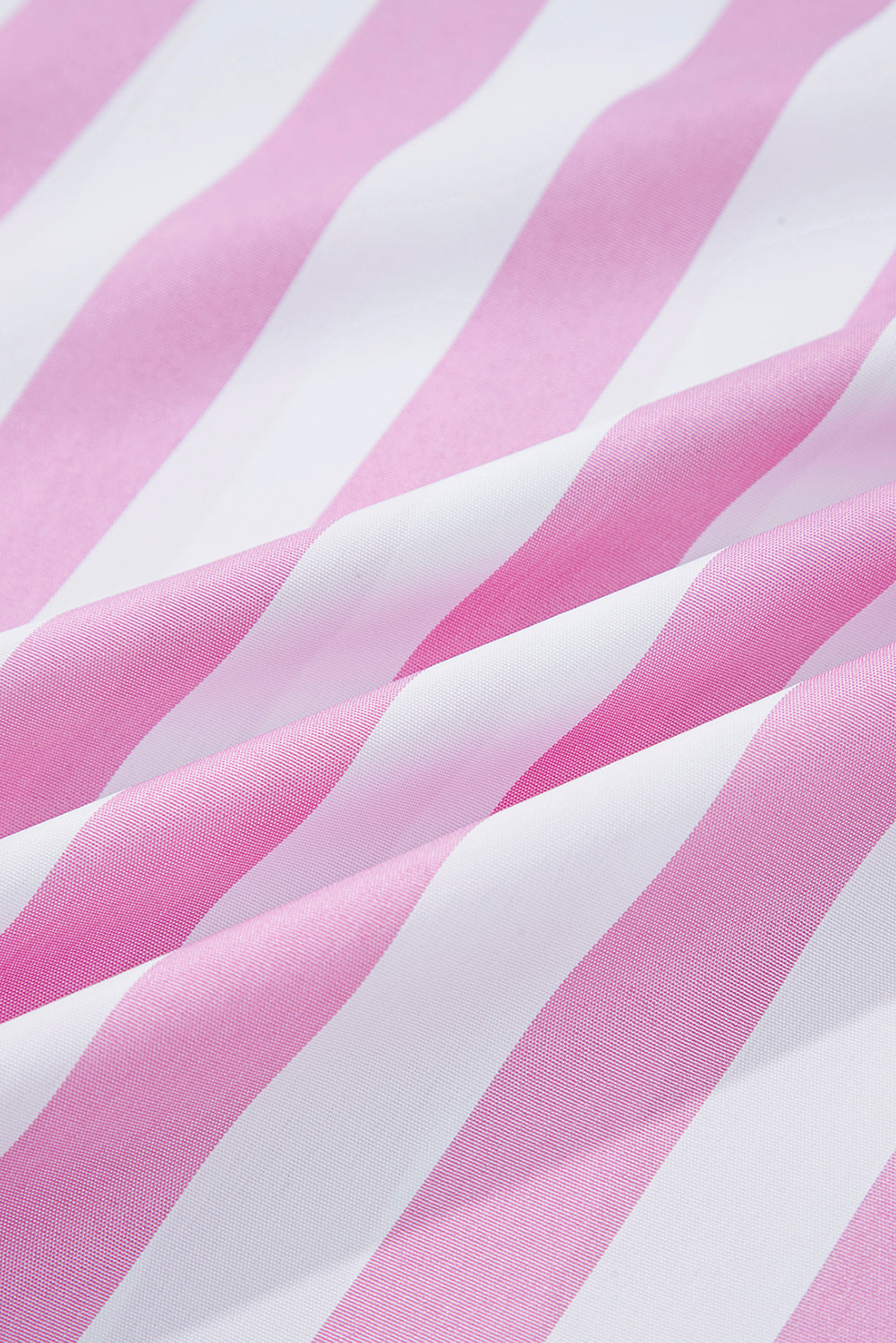 Stripe 3/4 Sleeve Buttoned V-Neck Mini Dress