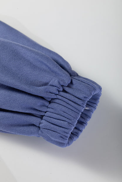 Stripe Colorblock Dolman Sleeve Oversize Collared Top