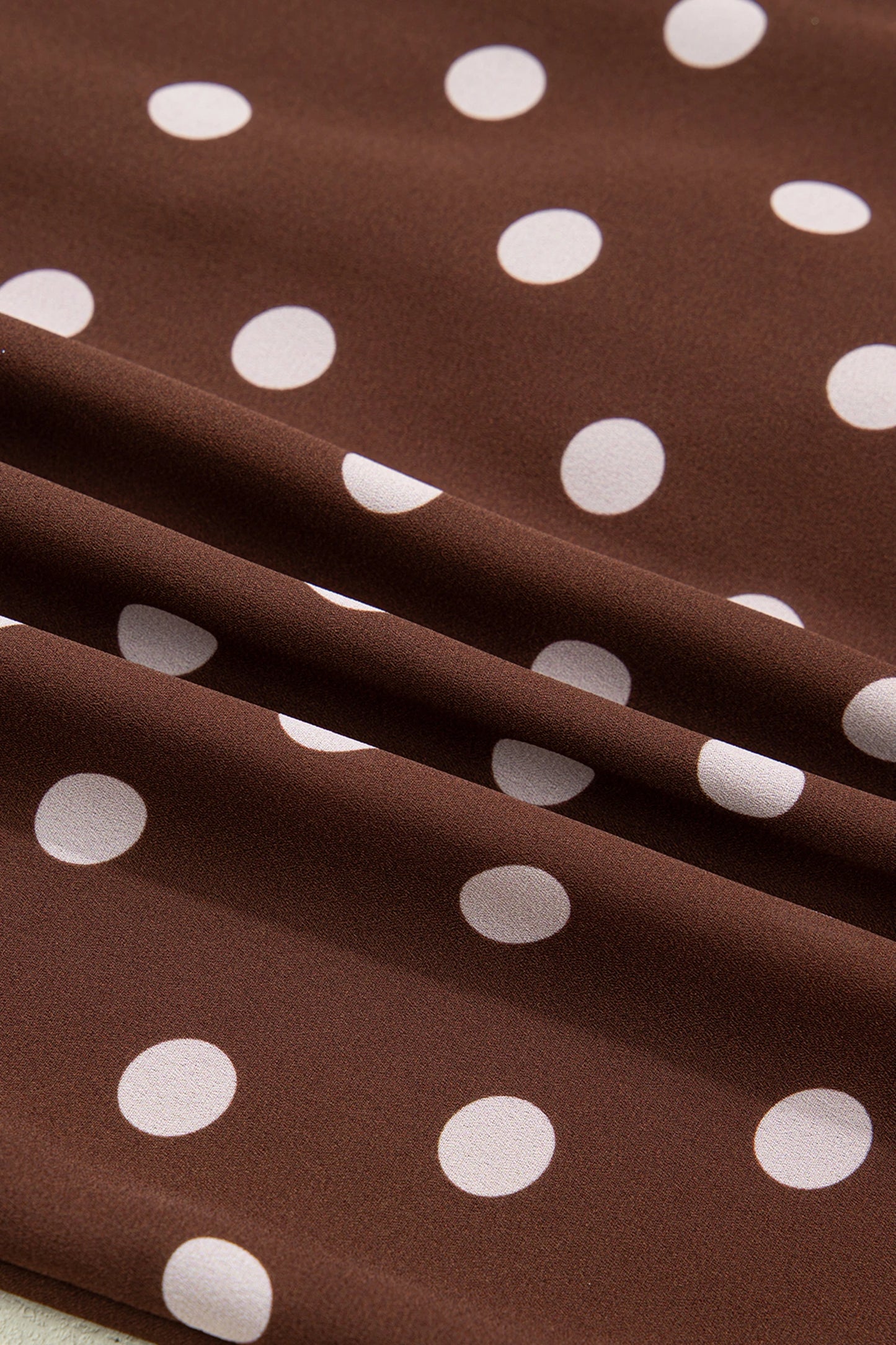 Polka Dot Ruffle Trim V-Neck Bell Sleeve Blouse